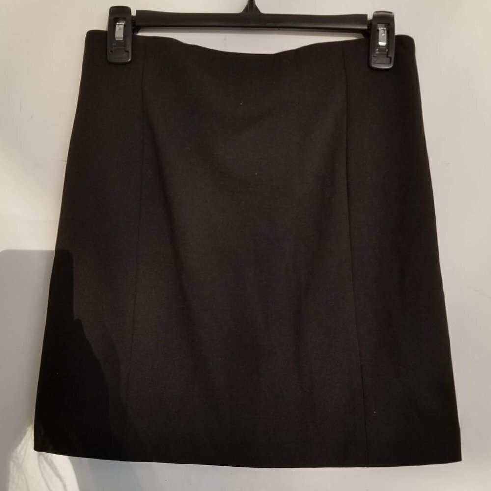 Bcbgeneration Double Zipper Black Mini Skirt Sz 6 - image 3